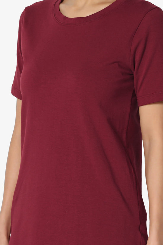 Load image into Gallery viewer, Elora Crew Neck Short Sleeve T-Shirt BURGUNDY_5
