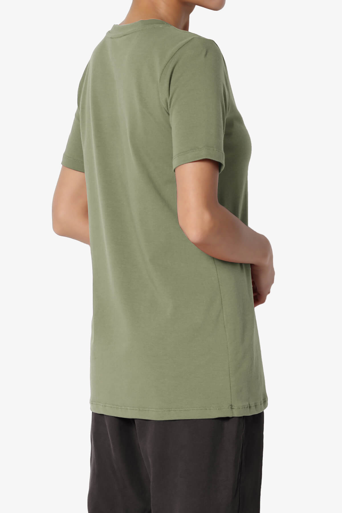 Elora Crew Neck Short Sleeve T-Shirt DUSTY OLIVE_4