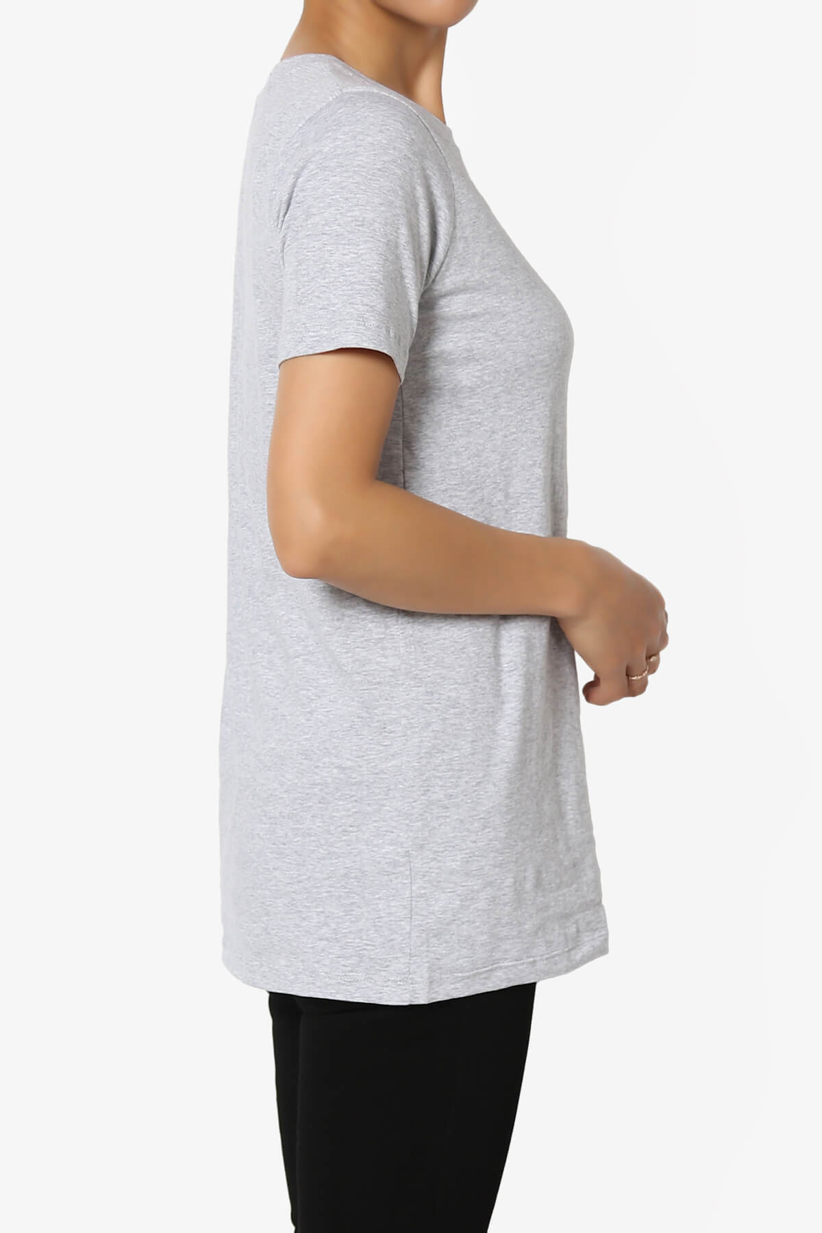 Load image into Gallery viewer, Elora Crew Neck Short Sleeve T-Shirt HEATHER GREY_4

