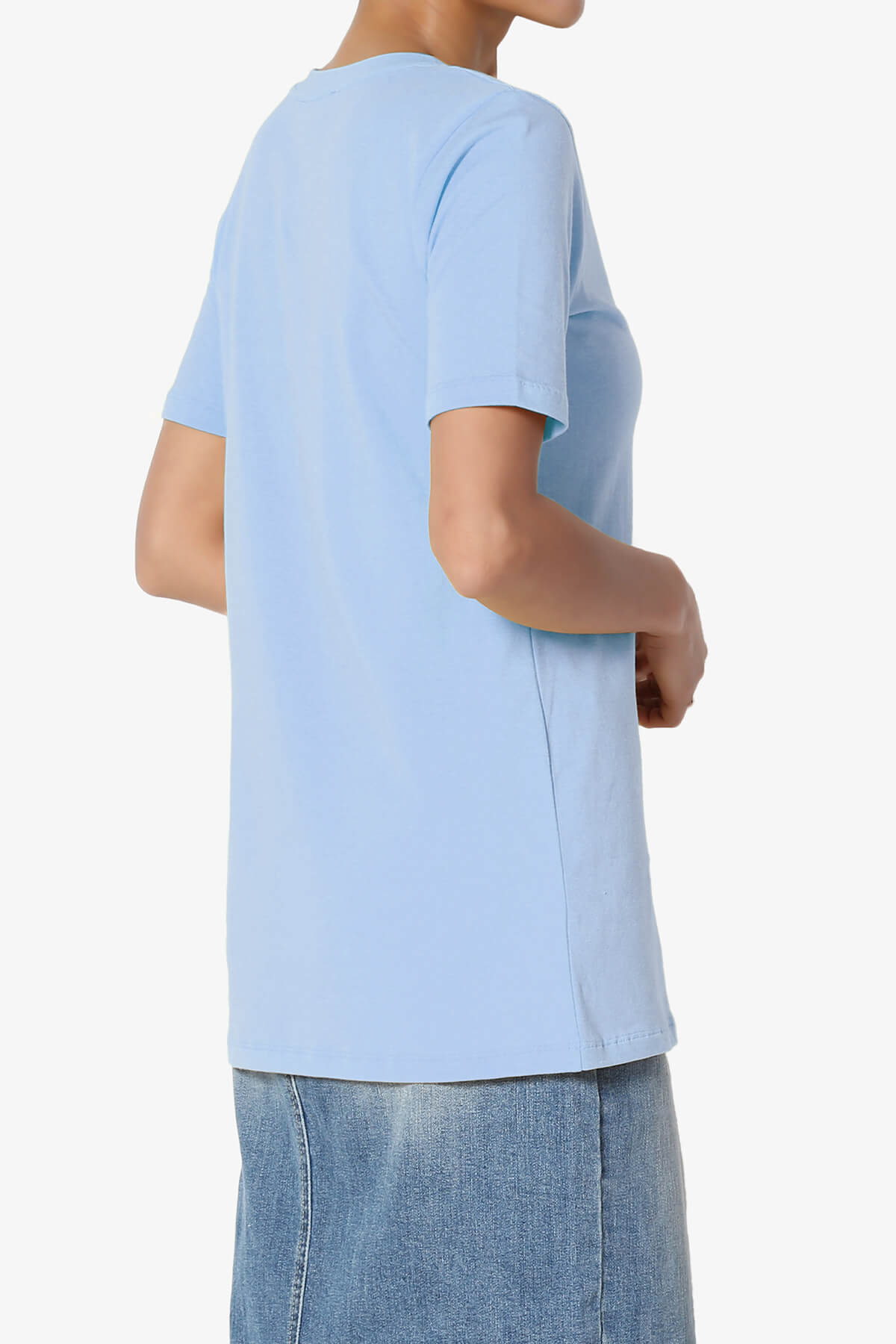 Elora Crew Neck Short Sleeve T-Shirt LIGHT BLUE_4