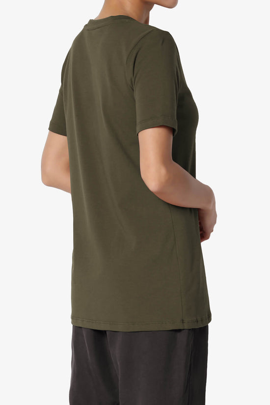 Elora Crew Neck Short Sleeve T-Shirt OLIVE_4