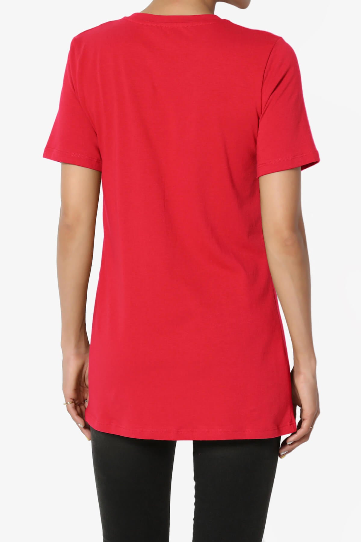 Elora Crew Neck Short Sleeve T-Shirt RED_2