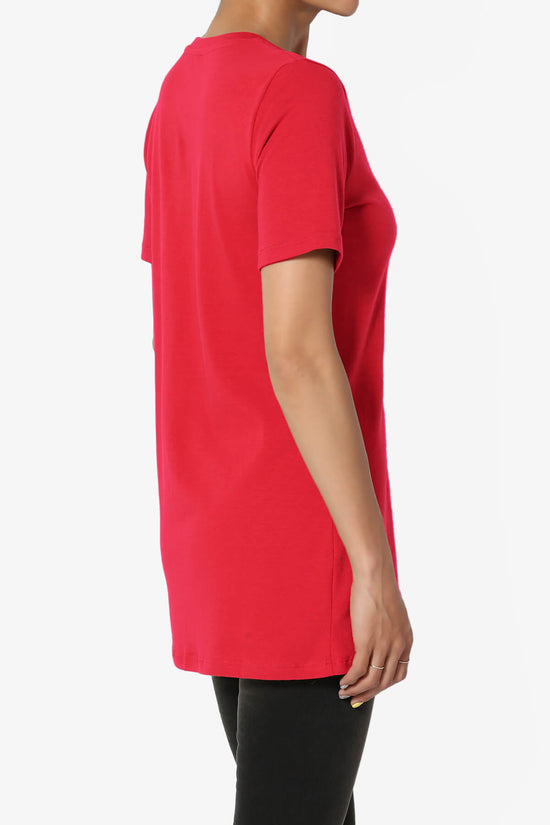 Elora Crew Neck Short Sleeve T-Shirt RED_4