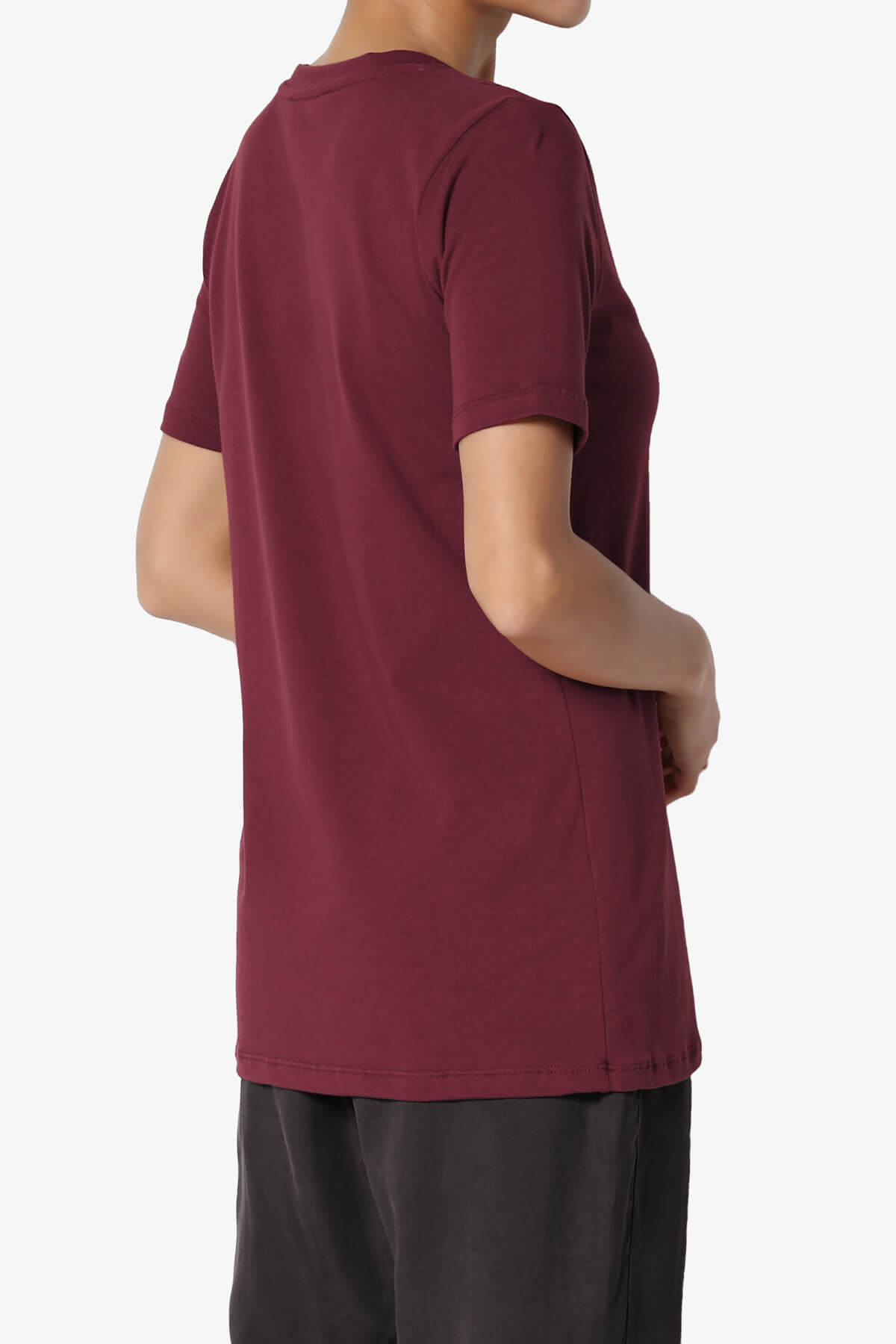 Elora Crew Neck Short Sleeve T-Shirt WINE_4