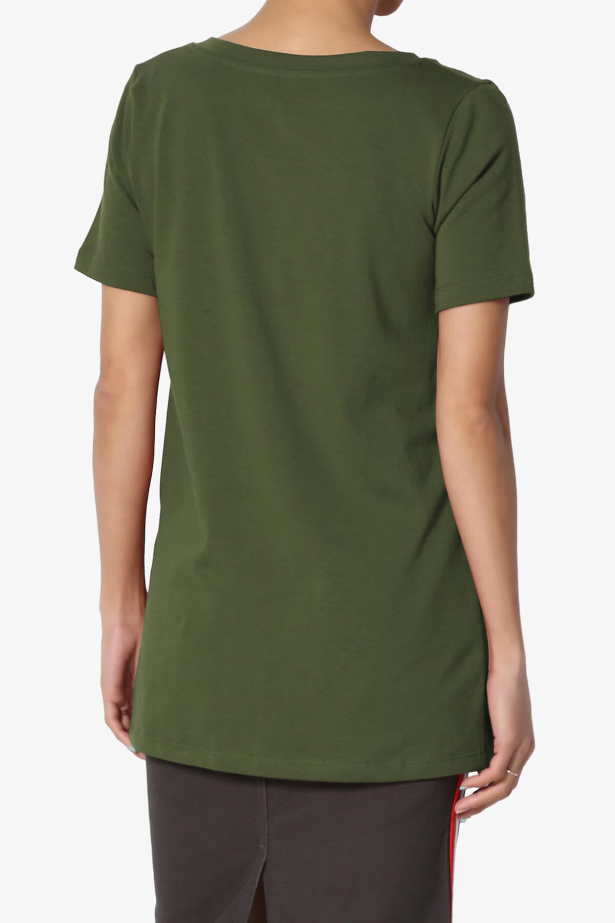 Load image into Gallery viewer, Elora V-Neck Short Sleeve T-Shirt ARMY GREEN_2
