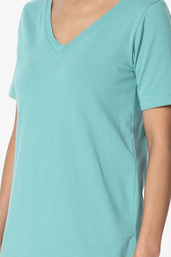 Elora V-Neck Short Sleeve T-Shirt ASH MINT_5