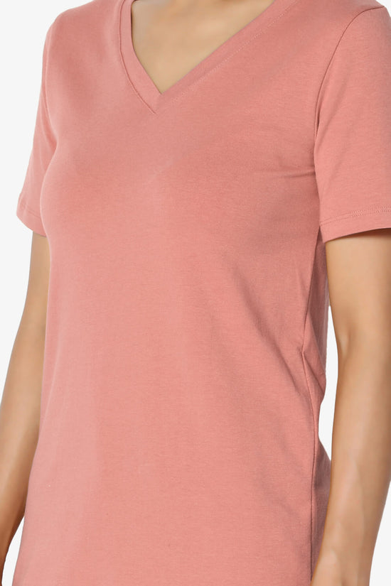 Load image into Gallery viewer, Elora V-Neck Short Sleeve T-Shirt ASH ROSE_5
