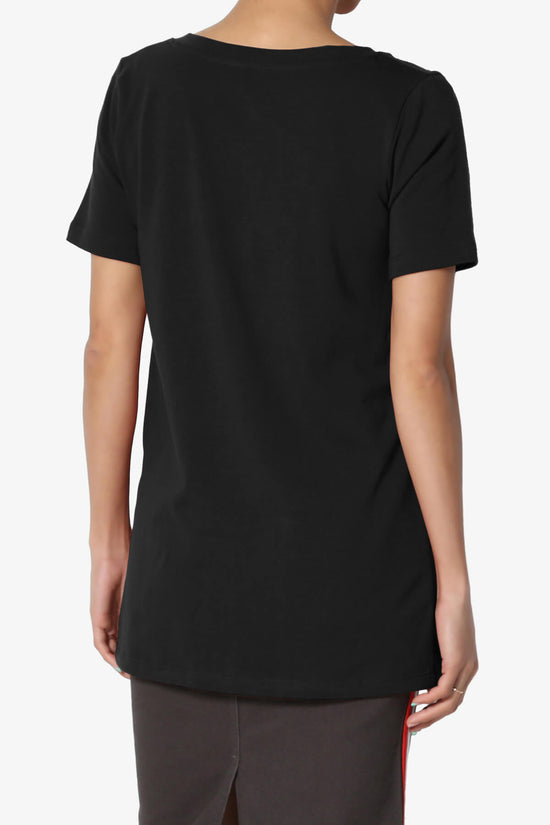 Load image into Gallery viewer, Elora V-Neck Short Sleeve T-Shirt BLACK_2

