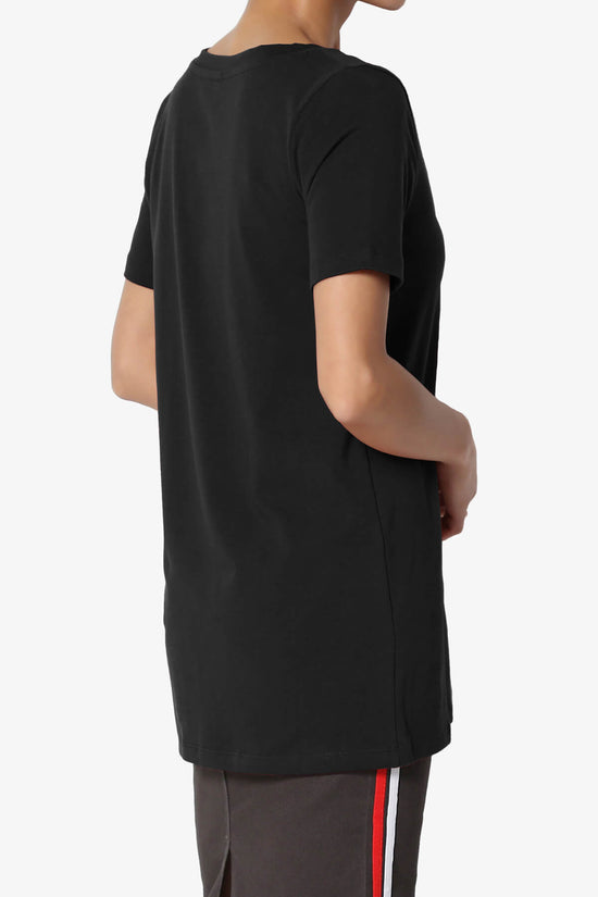Load image into Gallery viewer, Elora V-Neck Short Sleeve T-Shirt BLACK_4
