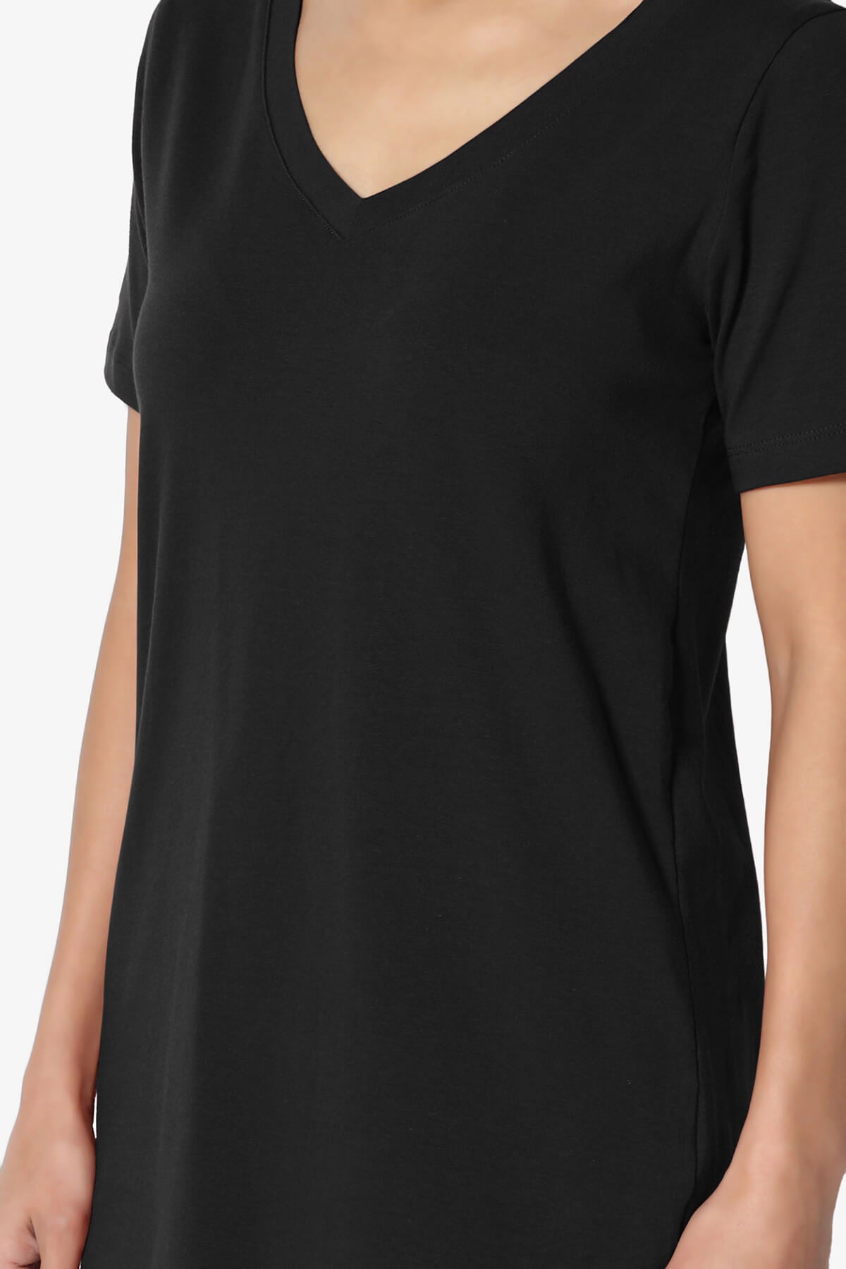 Load image into Gallery viewer, Elora V-Neck Short Sleeve T-Shirt BLACK_5
