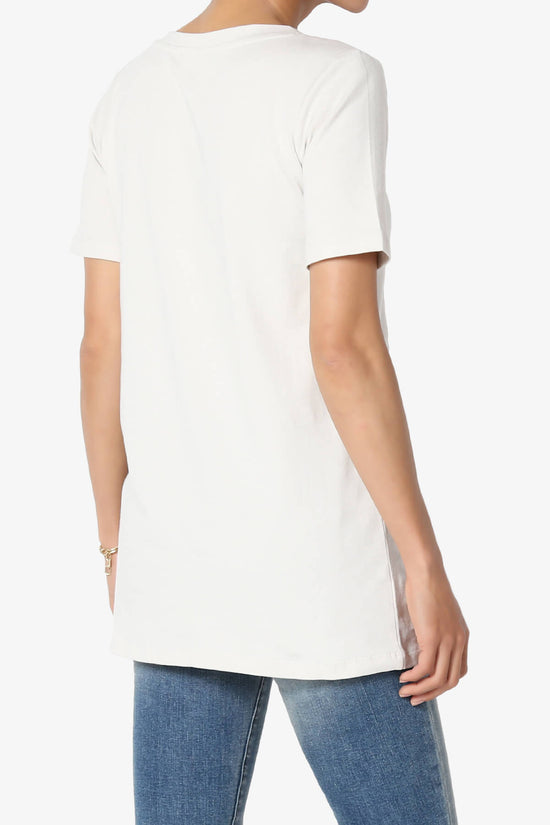 Elora V-Neck Short Sleeve T-Shirt BONE_4