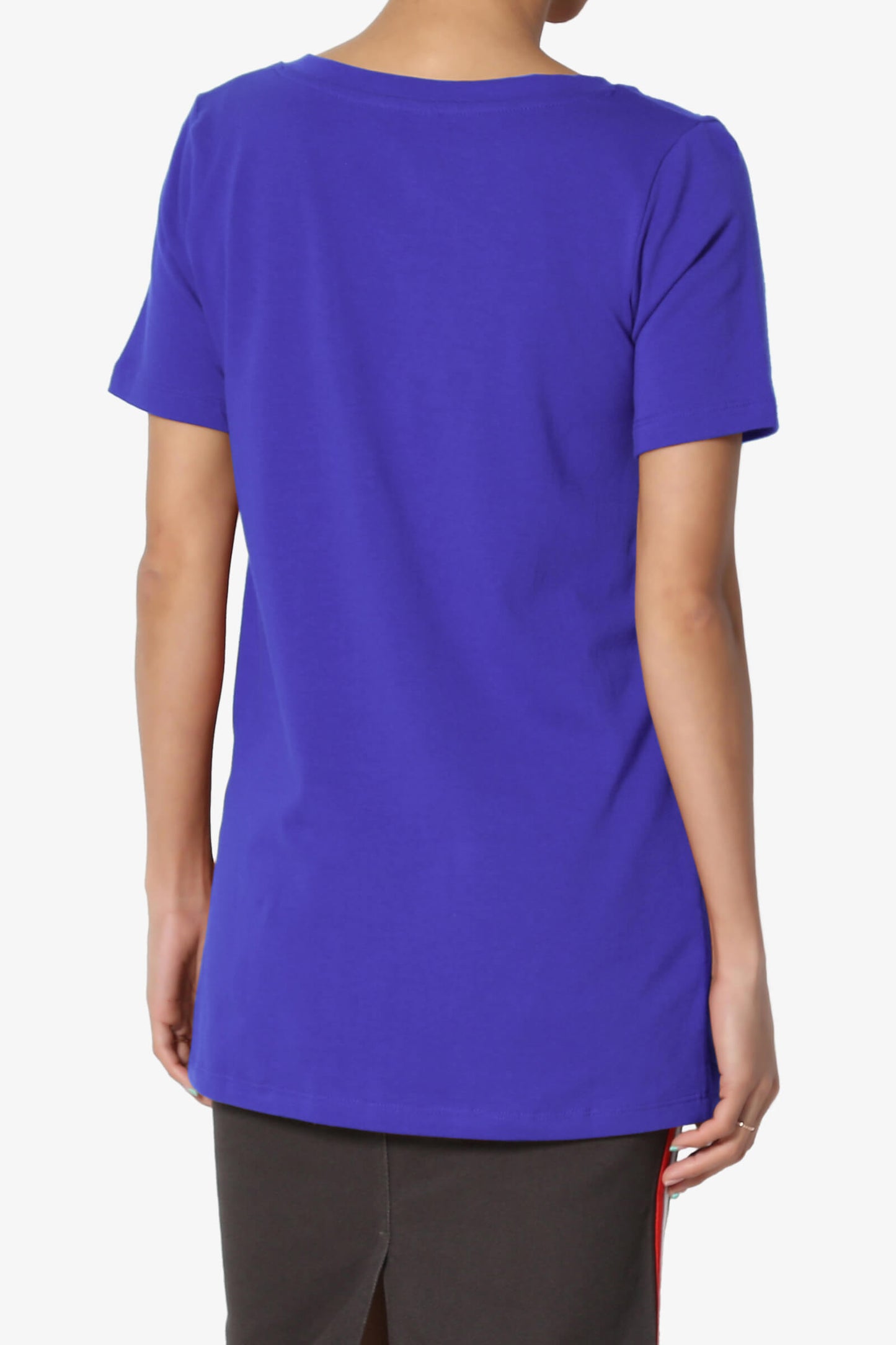 Elora V-Neck Short Sleeve T-Shirt BRIGHT BLUE_2