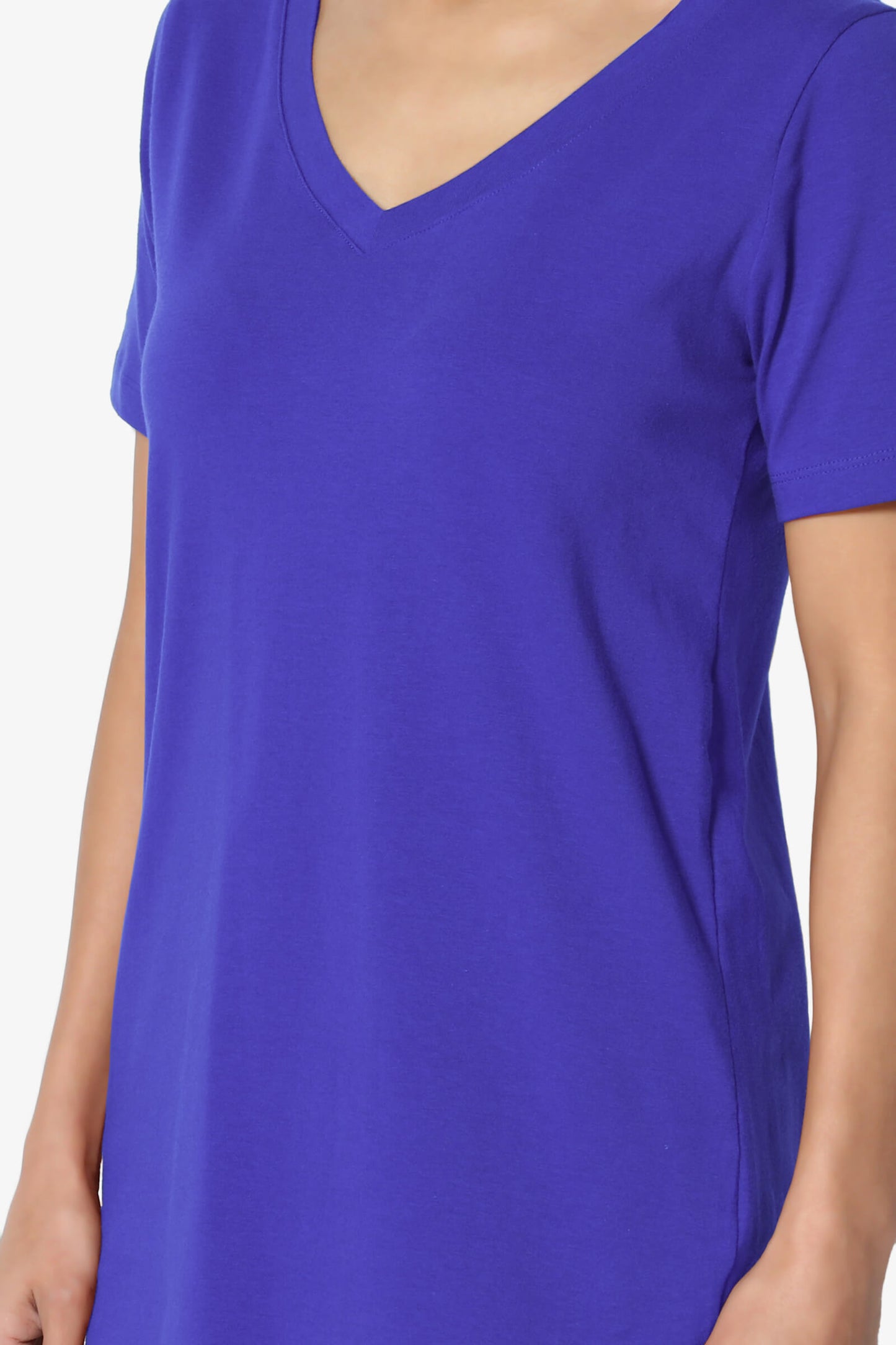 Load image into Gallery viewer, Elora V-Neck Short Sleeve T-Shirt BRIGHT BLUE_5
