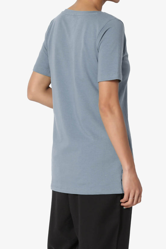 Load image into Gallery viewer, Elora V-Neck Short Sleeve T-Shirt CEMENT_4
