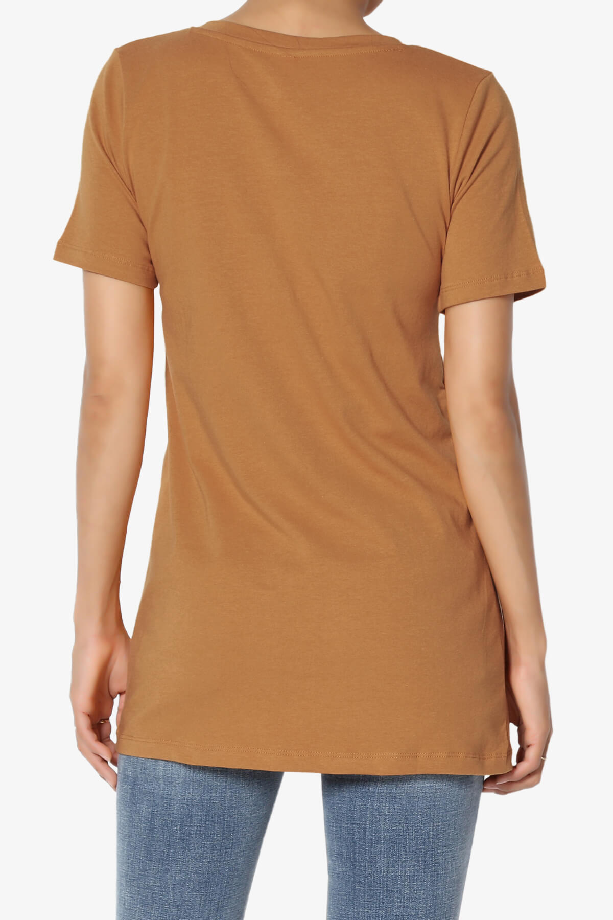 Load image into Gallery viewer, Elora V-Neck Short Sleeve T-Shirt COFFEE_2
