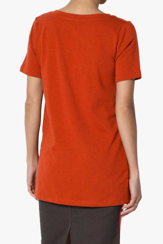 Elora V-Neck Short Sleeve T-Shirt COPPER_2