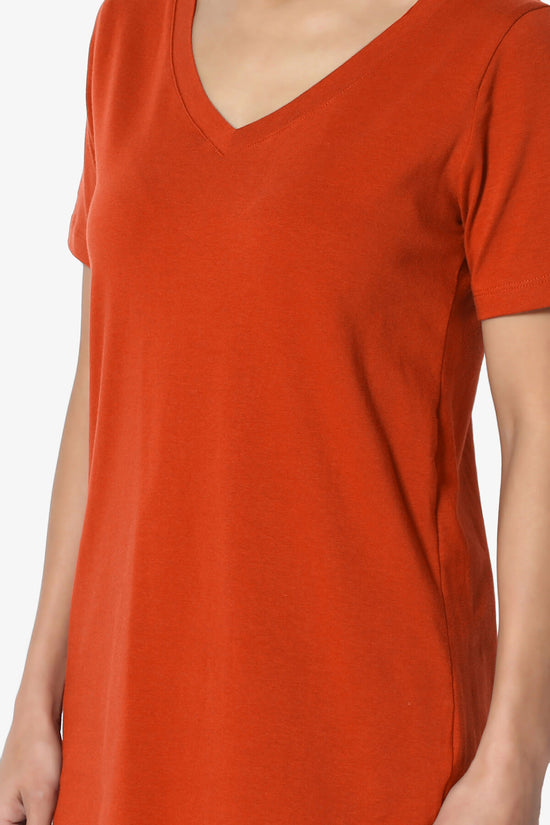 Elora V-Neck Short Sleeve T-Shirt COPPER_5