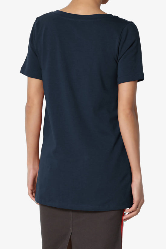 Elora V-Neck Short Sleeve T-Shirt DARK NAVY_2
