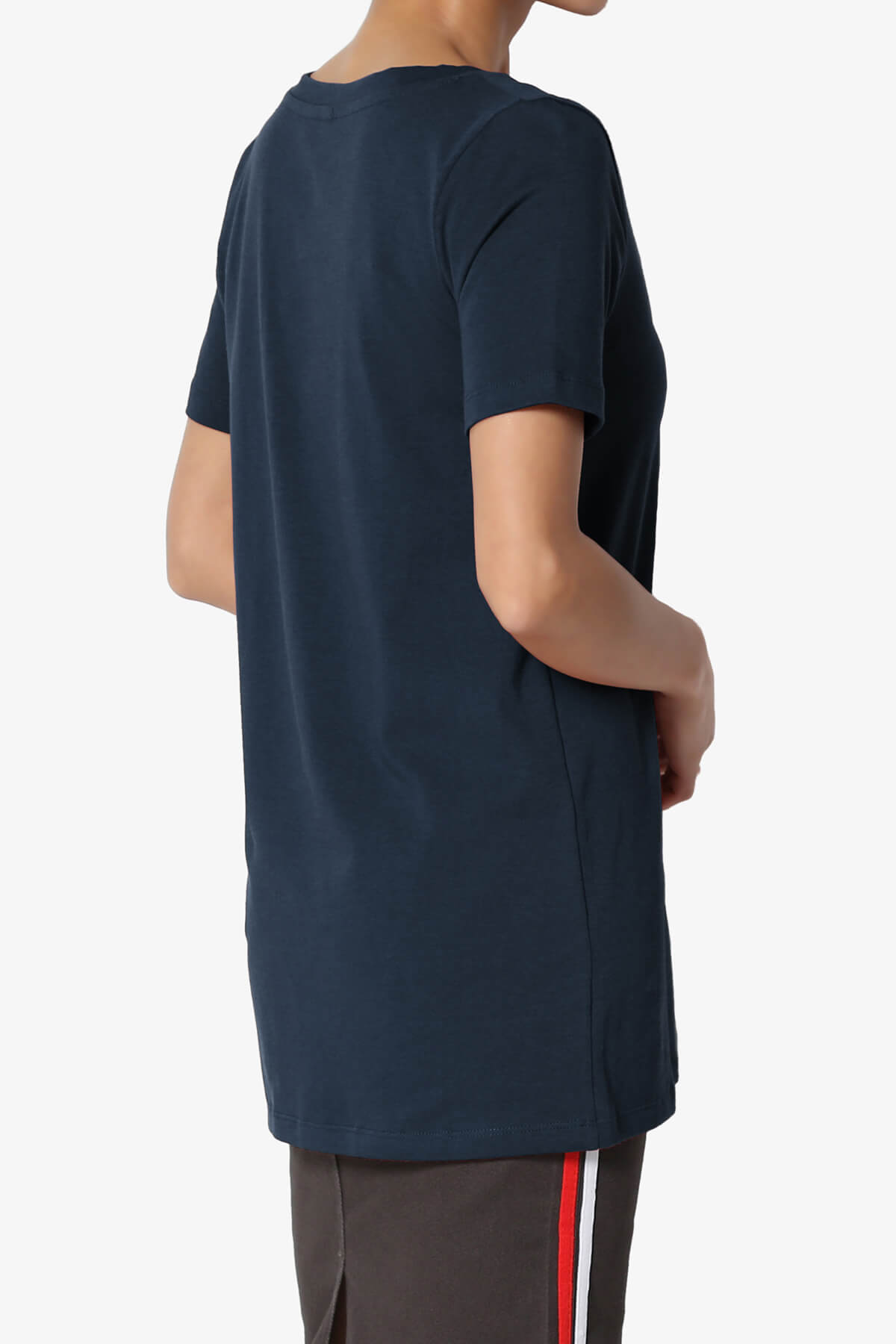 Elora V-Neck Short Sleeve T-Shirt DARK NAVY_4