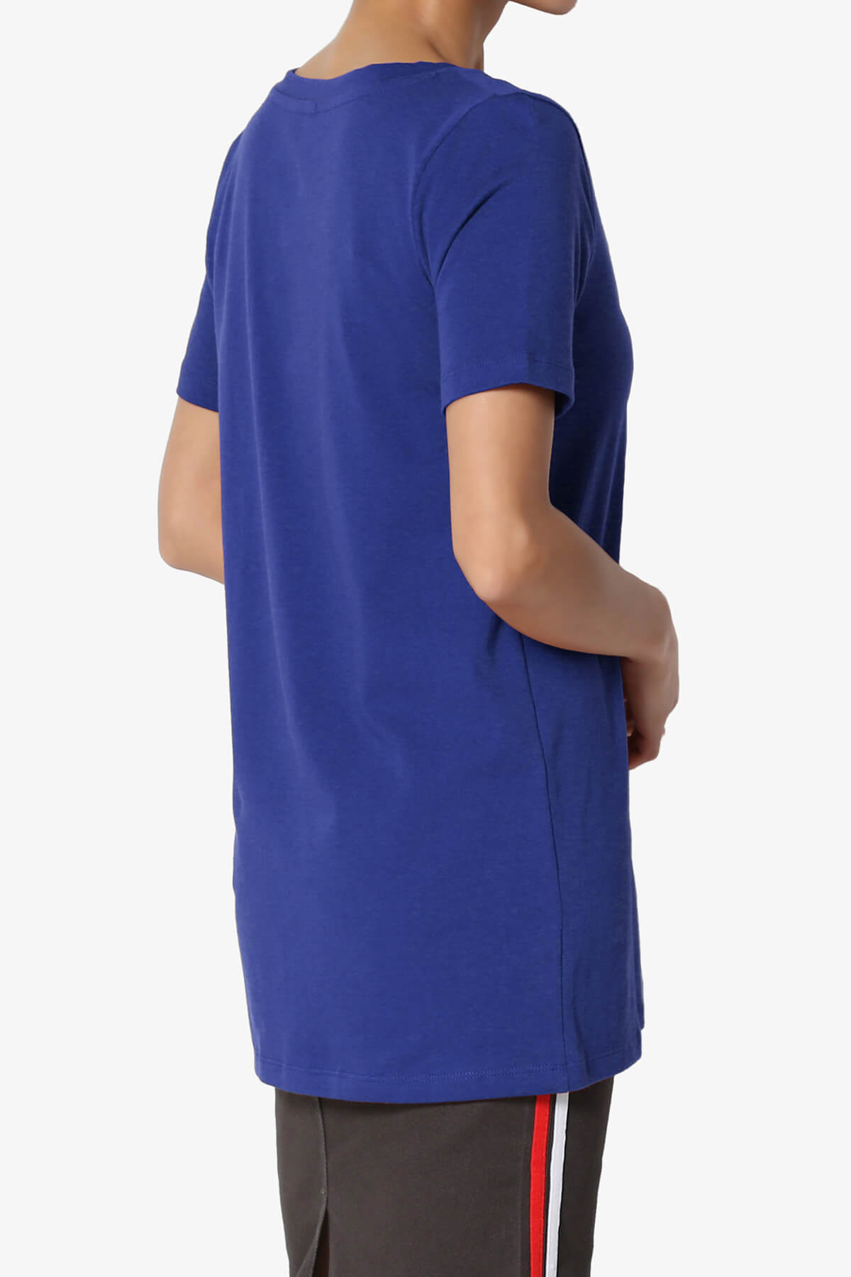 Elora V-Neck Short Sleeve T-Shirt DENIM BLUE_4