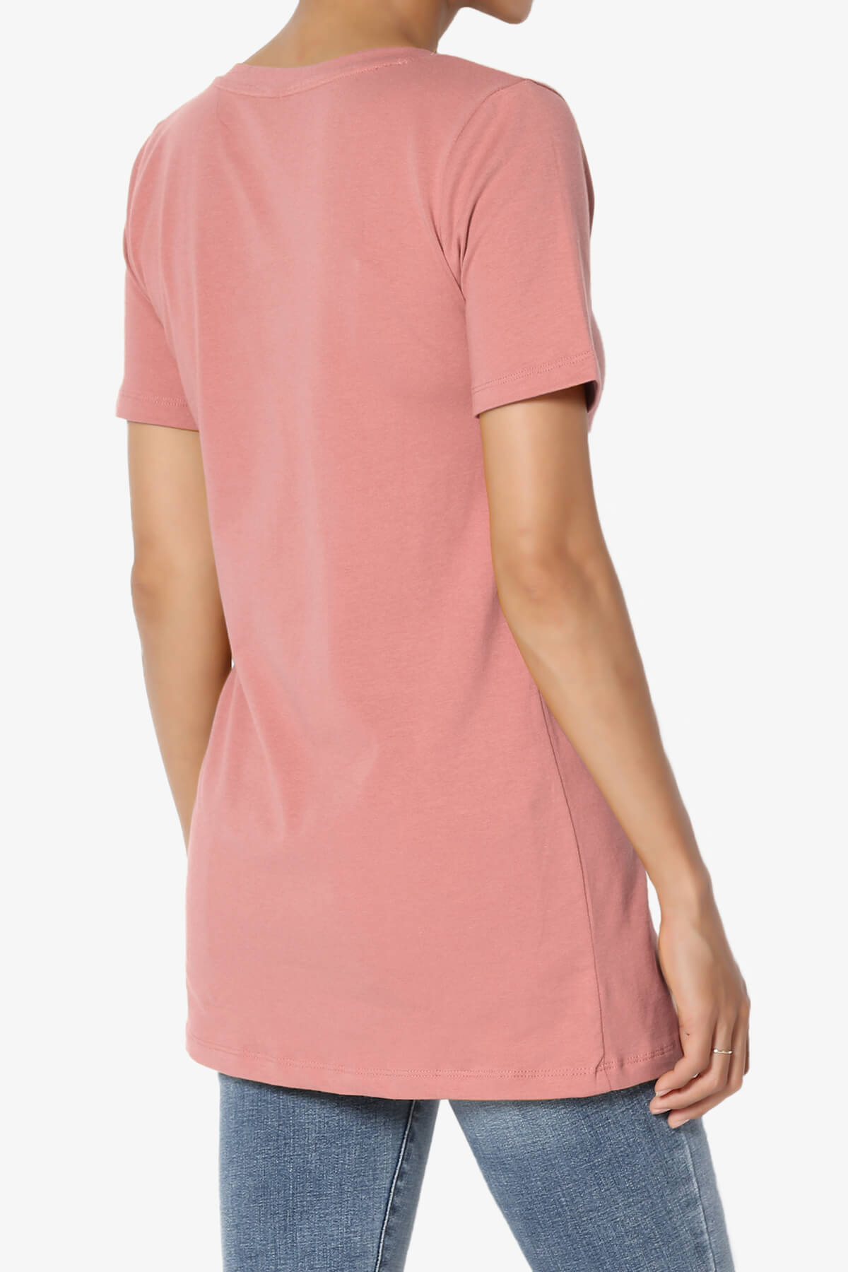 Elora V-Neck Short Sleeve T-Shirt DUSTY ROSE_4