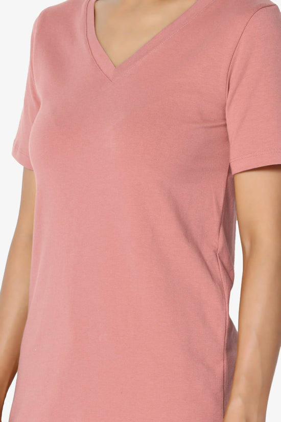 Elora V-Neck Short Sleeve T-Shirt DUSTY ROSE_5