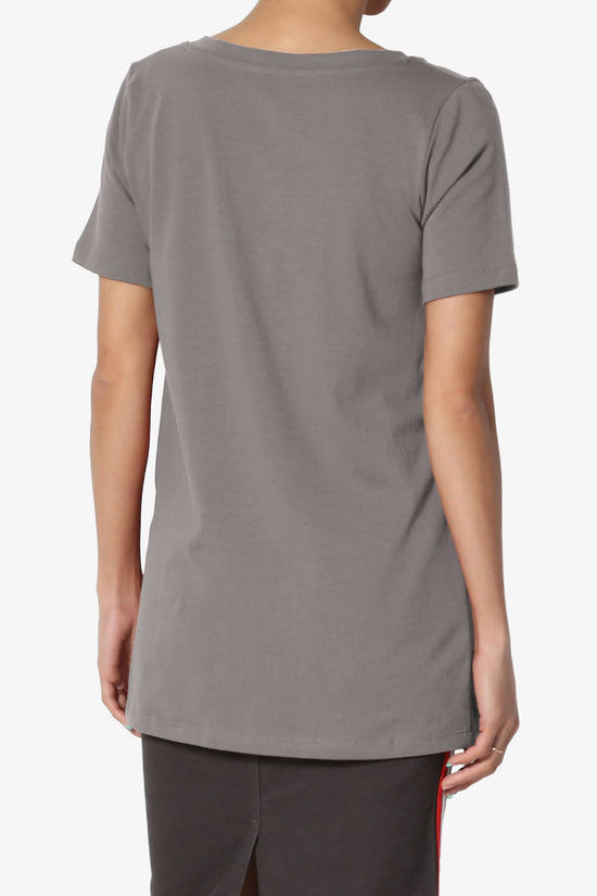 Elora V-Neck Short Sleeve T-Shirt GREY_2