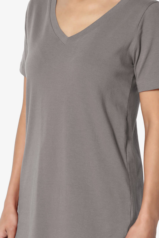 Elora V-Neck Short Sleeve T-Shirt GREY_5