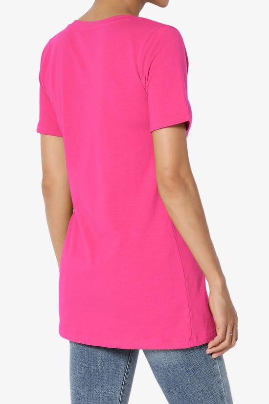 Load image into Gallery viewer, Elora V-Neck Short Sleeve T-Shirt HOT PINK_4

