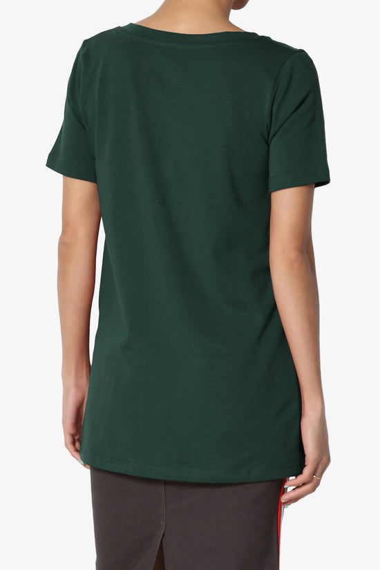 Elora V-Neck Short Sleeve T-Shirt HUNTER GREEN_2