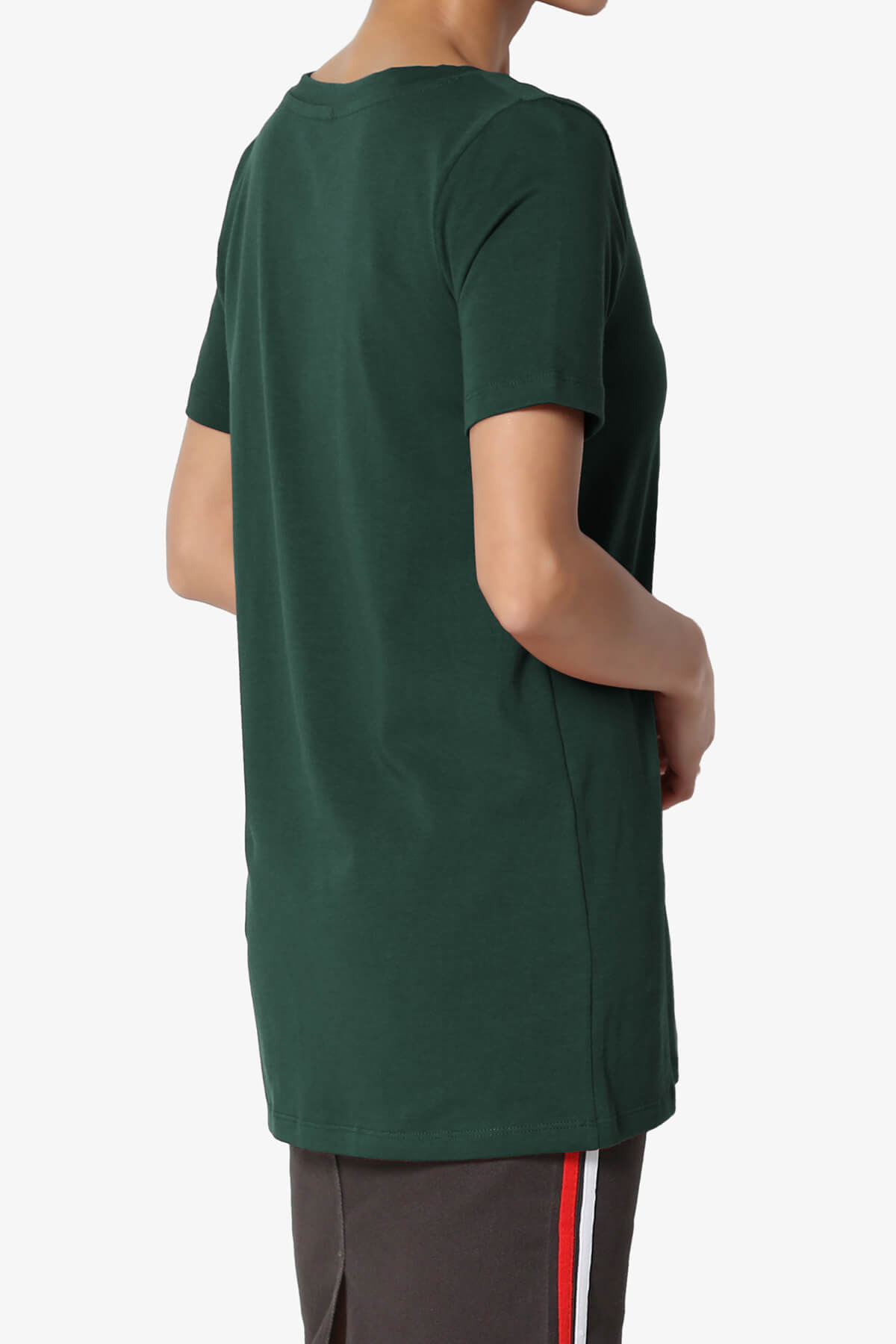 Elora V-Neck Short Sleeve T-Shirt HUNTER GREEN_4