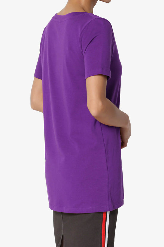 Elora V-Neck Short Sleeve T-Shirt PURPLE_4