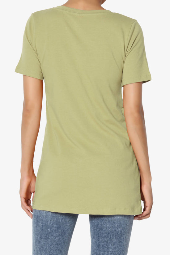 Elora V-Neck Short Sleeve T-Shirt SAGE_2