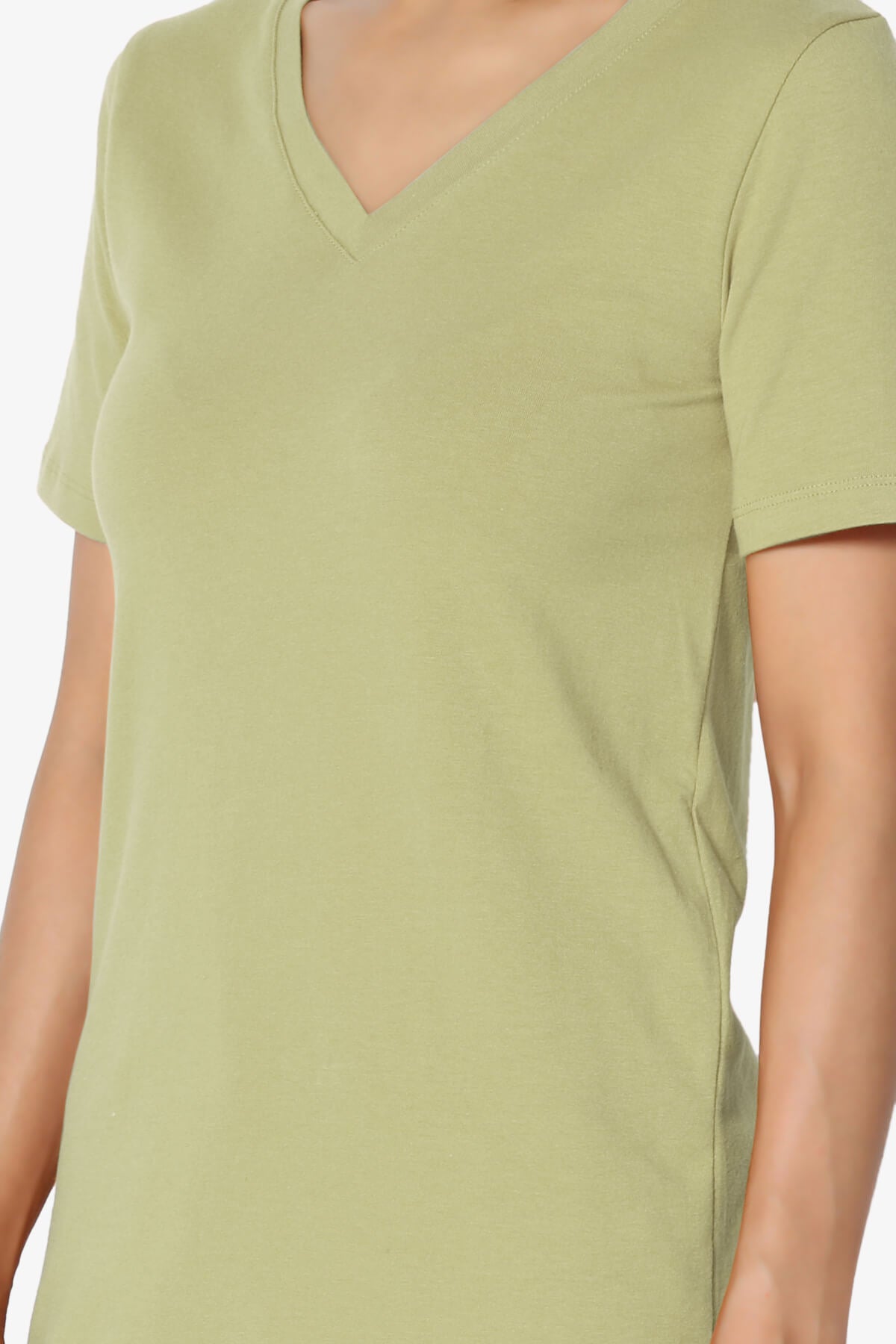 Elora V-Neck Short Sleeve T-Shirt SAGE_5