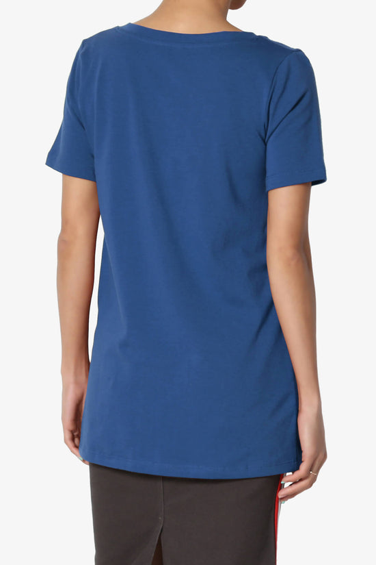 Elora V-Neck Short Sleeve T-Shirt SAPPHIRE_2