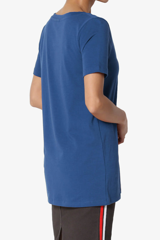 Elora V-Neck Short Sleeve T-Shirt SAPPHIRE_4