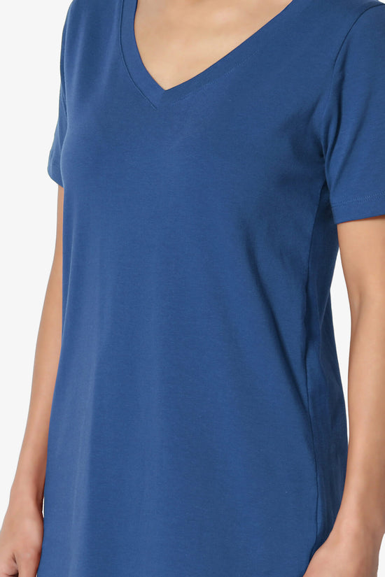 Elora V-Neck Short Sleeve T-Shirt SAPPHIRE_5