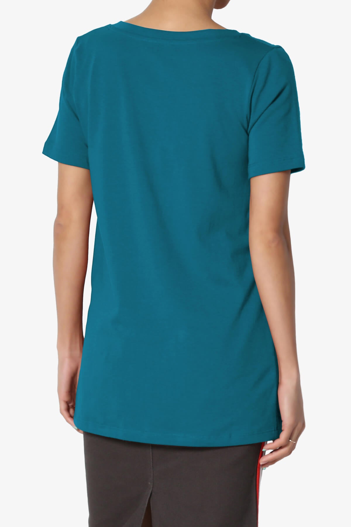 Elora V-Neck Short Sleeve T-Shirt TEAL_2