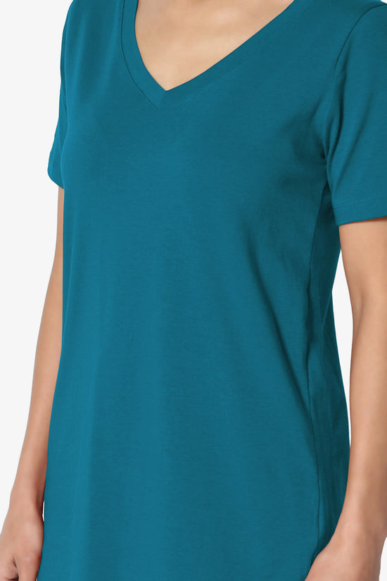 Elora V-Neck Short Sleeve T-Shirt TEAL_5