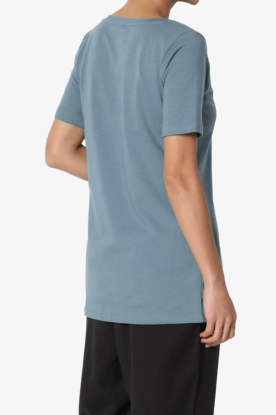 Elora V-Neck Short Sleeve T-Shirt TITANIUM_4