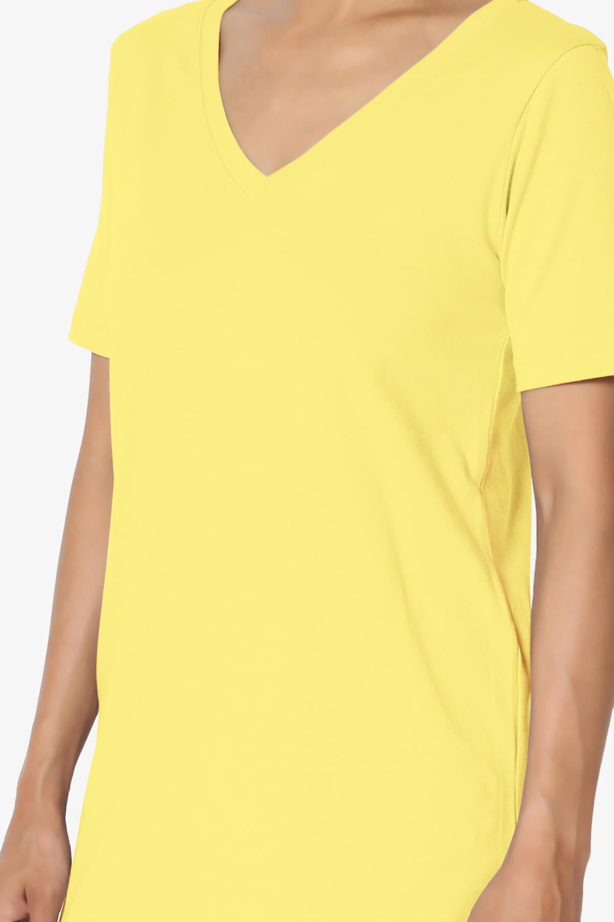 Elora V-Neck Short Sleeve T-Shirt YELLOW_5