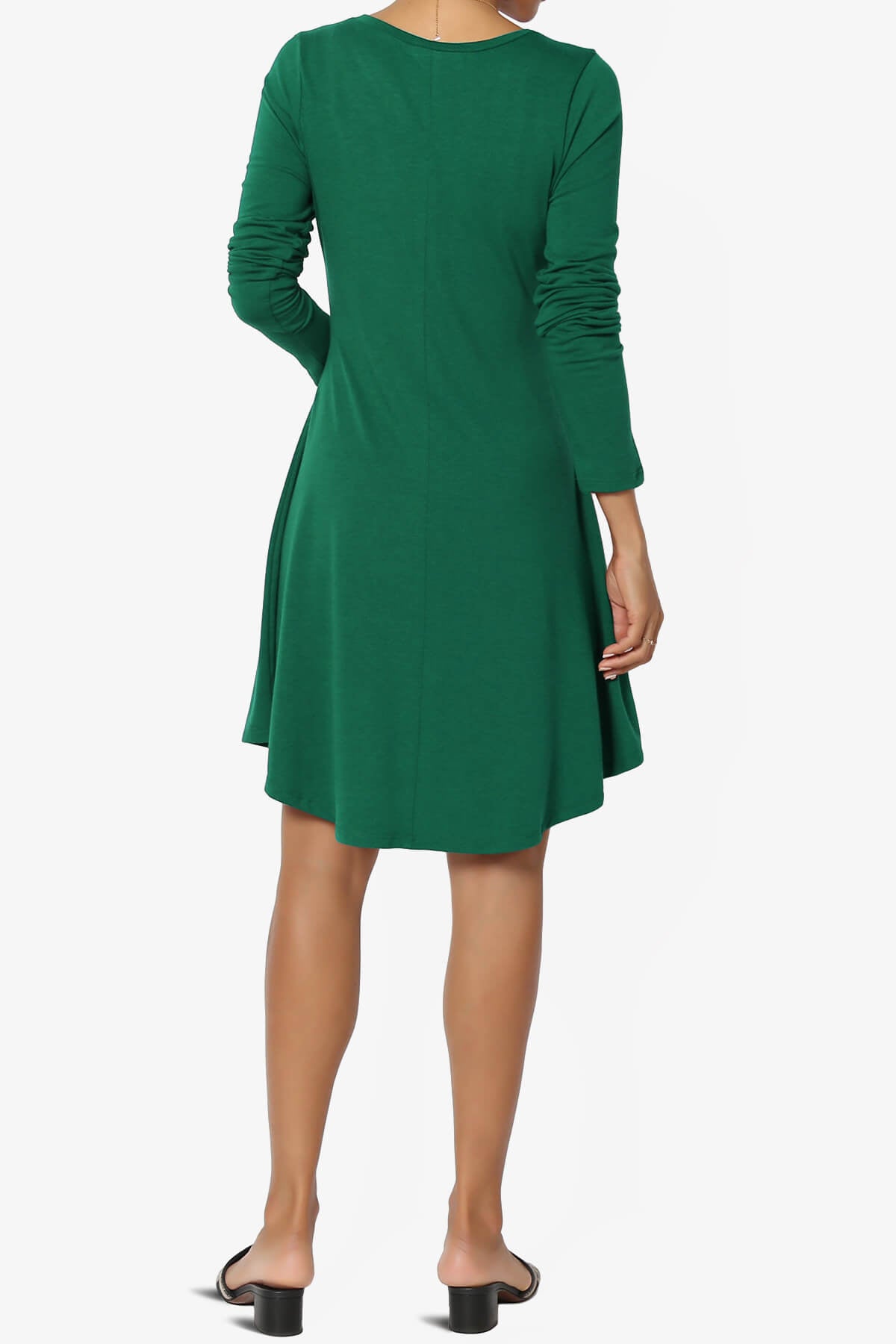 Elysia Long Sleeve Fit & Flare Jersey Dress DARK GREEN_2