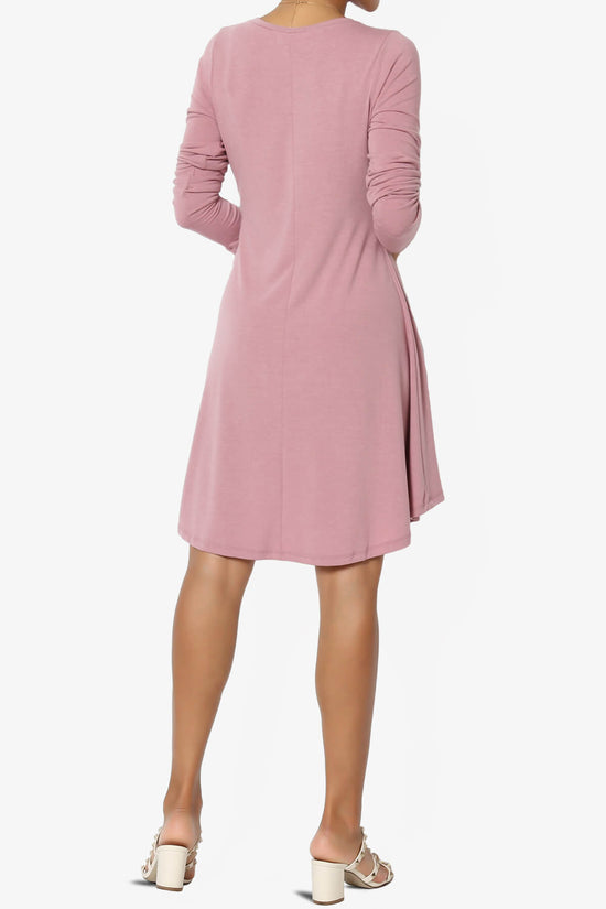 Elysia Long Sleeve Fit & Flare Jersey Dress LIGHT ROSE_2