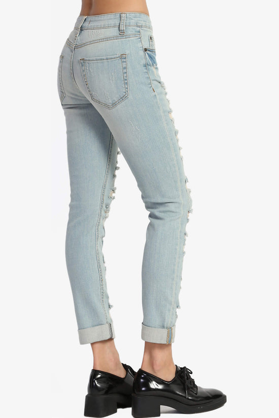 Load image into Gallery viewer, Emerson Heavy Distressed Slim Leg Jeans LIGHT_4
