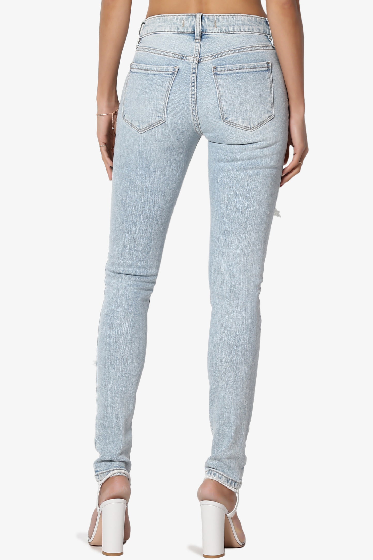 Jude Ripped Mid Rise Ankle Skinny Jeans - TheMogan