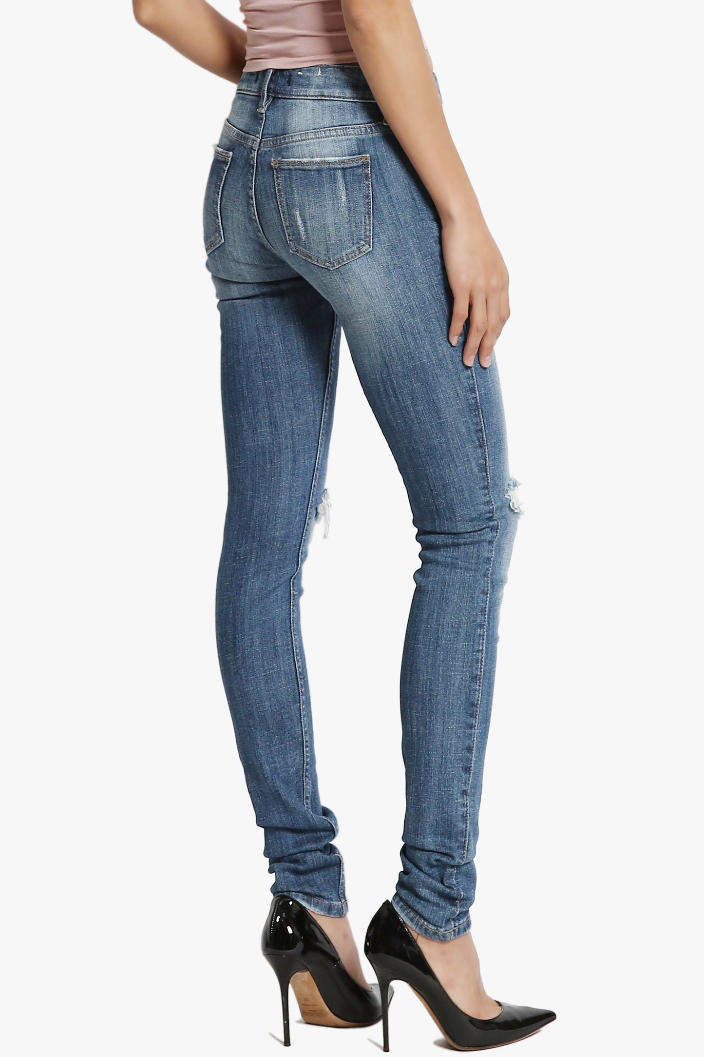 Sophie Distressed Wash Skinny Jeans - TheMogan