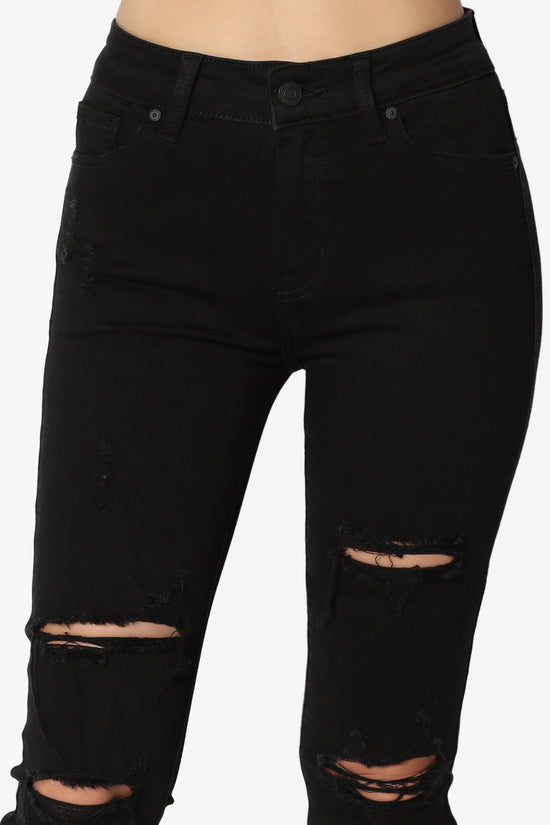 Clara High Rise Crop Skinny Jeans in Black