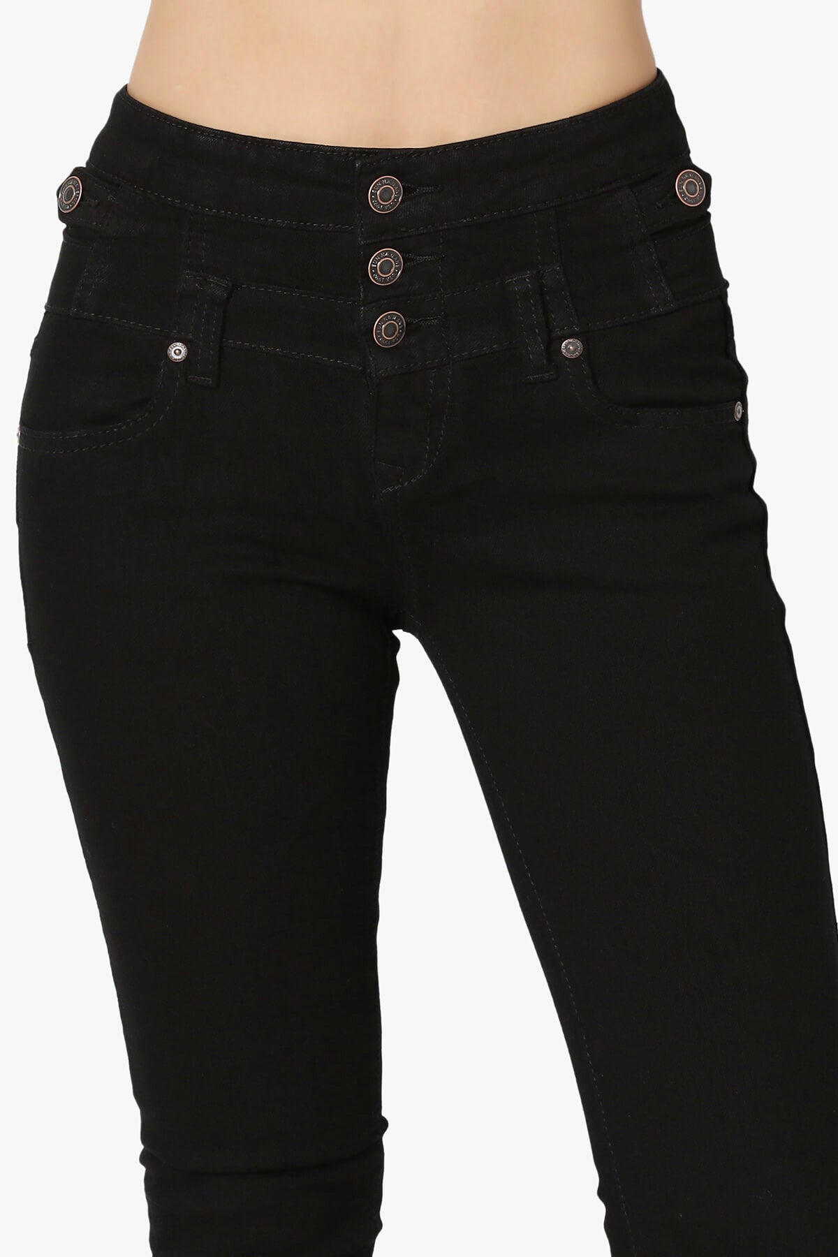 Load image into Gallery viewer, Imogen Mid Rise Black Skinny Jeans BLACK_5
