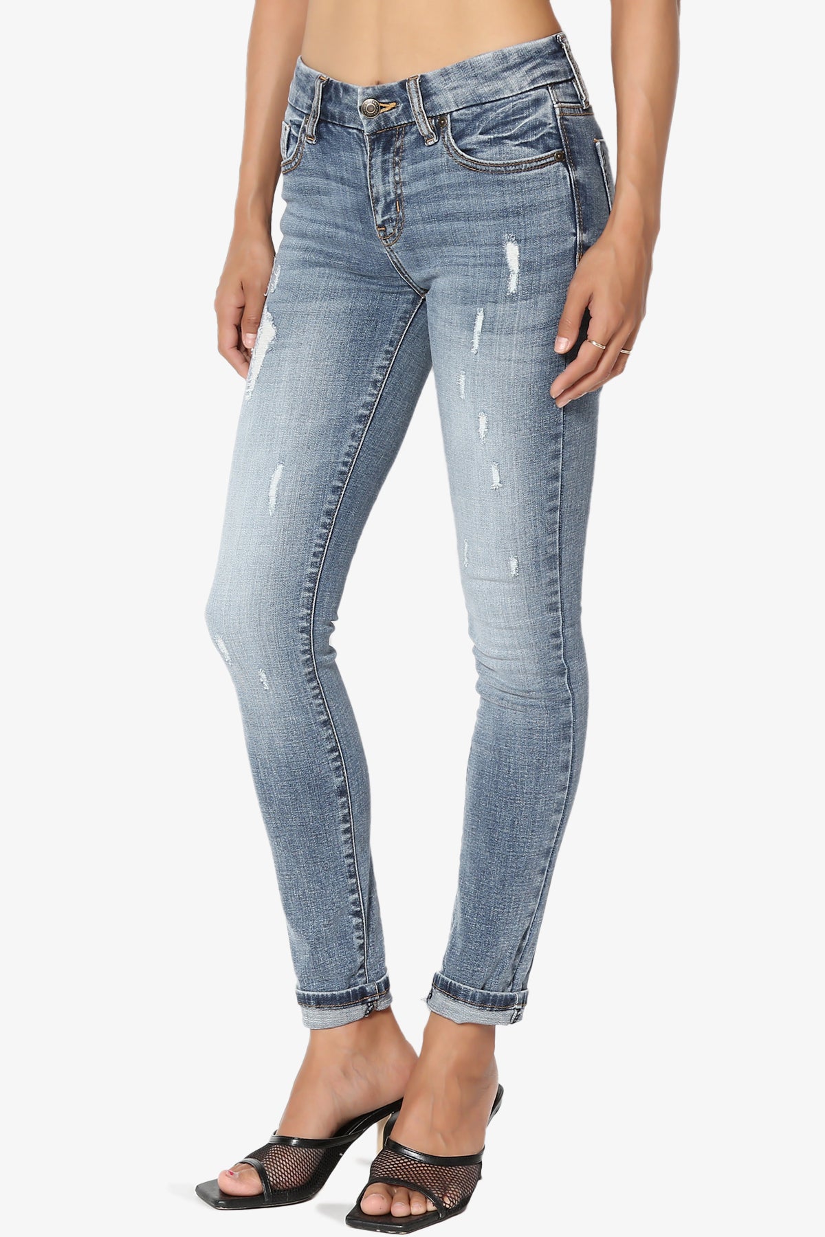 Load image into Gallery viewer, Greta Roll Up Skinny Jeans in Medium
