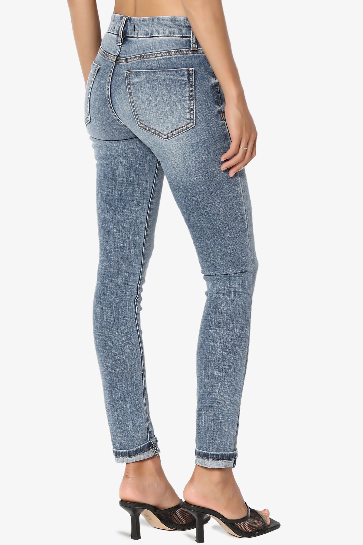 Load image into Gallery viewer, Greta Roll Up Skinny Jeans in Medium
